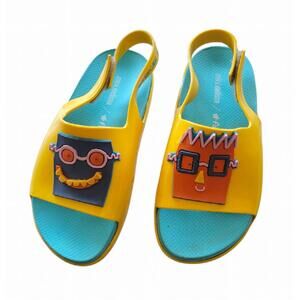 Mini Melissa Fabula Cloud Slides Robot Sandals Shoes Size 12 RARE Good Condition